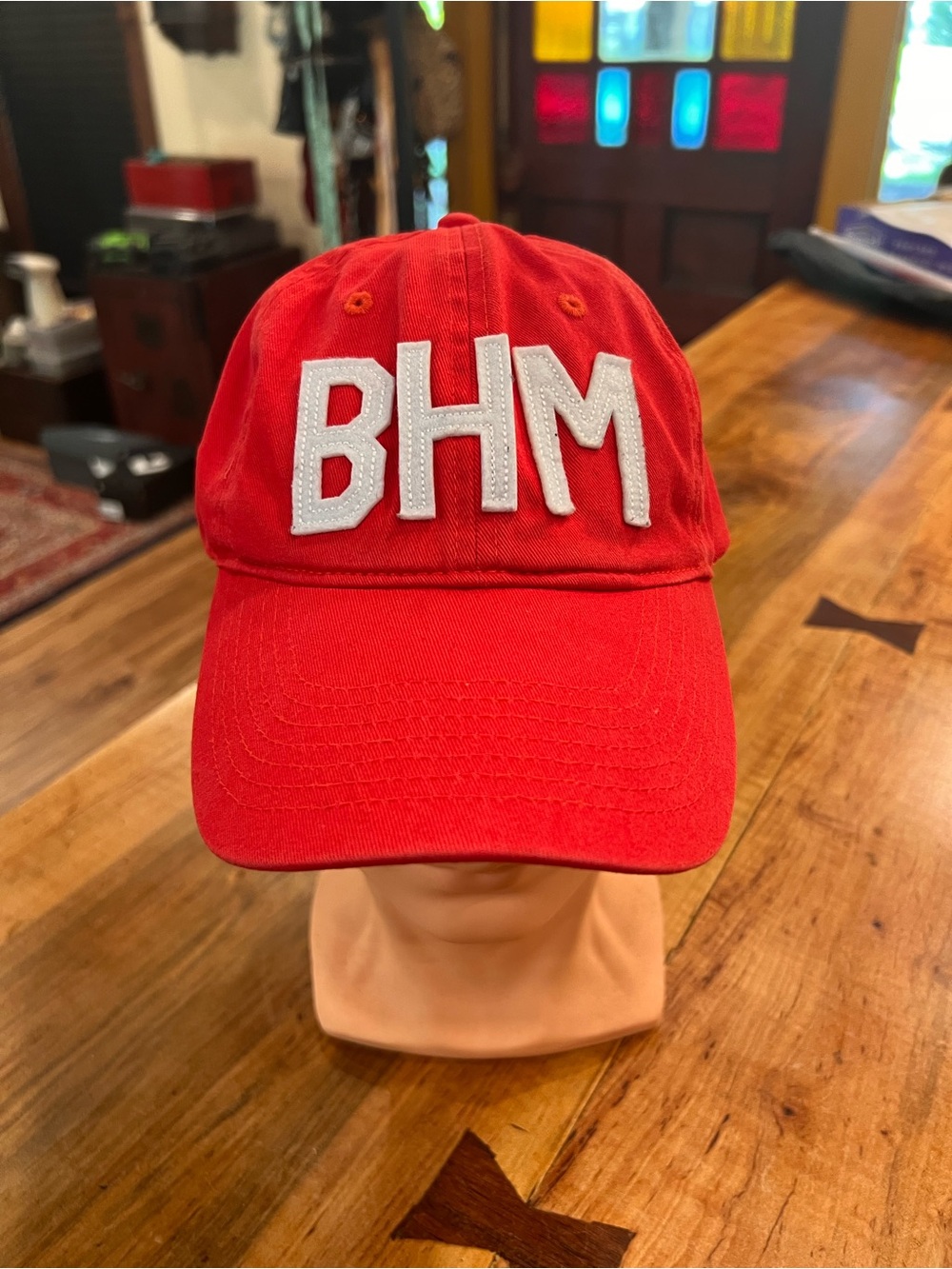 Aviator Birmingham Airport Red Cap with White BHM Patch